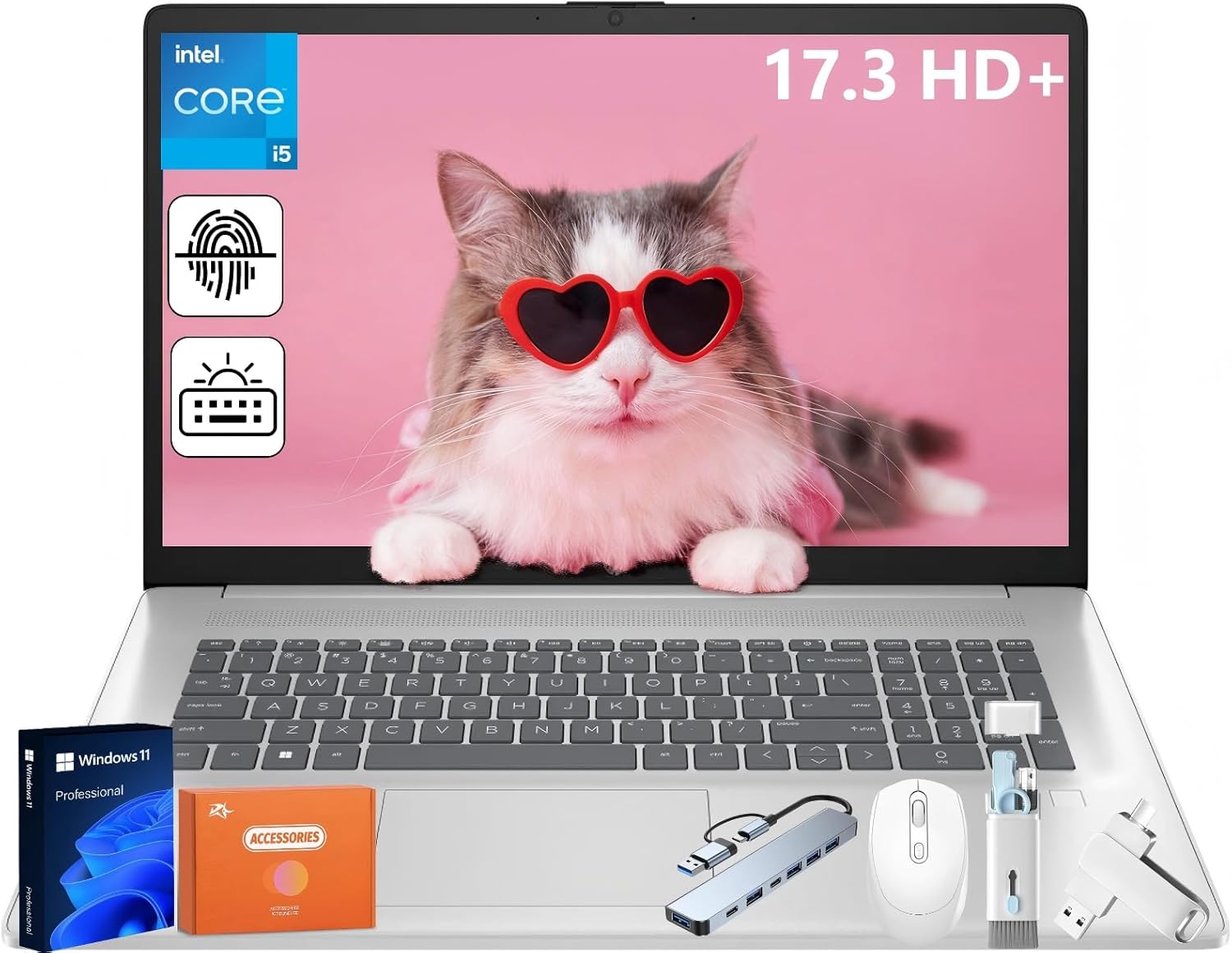 HP 17 Inch Business Laptop, Intel i5-1334U(Up to 4.6 GHz), 17.3