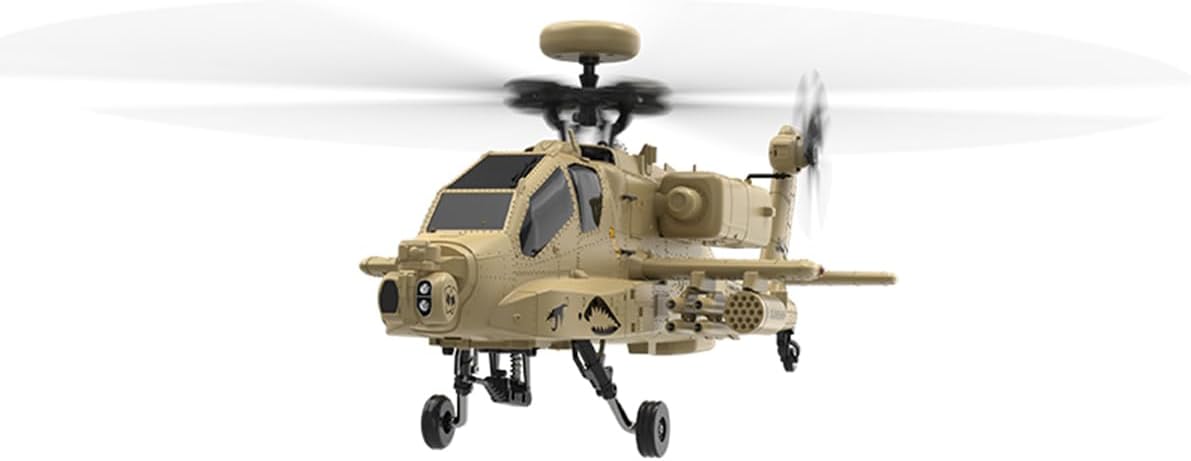 1/32 Apache RC Helicopter, 2.4G 6CH Coaxial Dual Rotor 6G/3D RC Aircraft Model with Optical Flow Altitude Hold, Gift for Remote Control Plane Beginners (RTF Version/F11-N AH64)