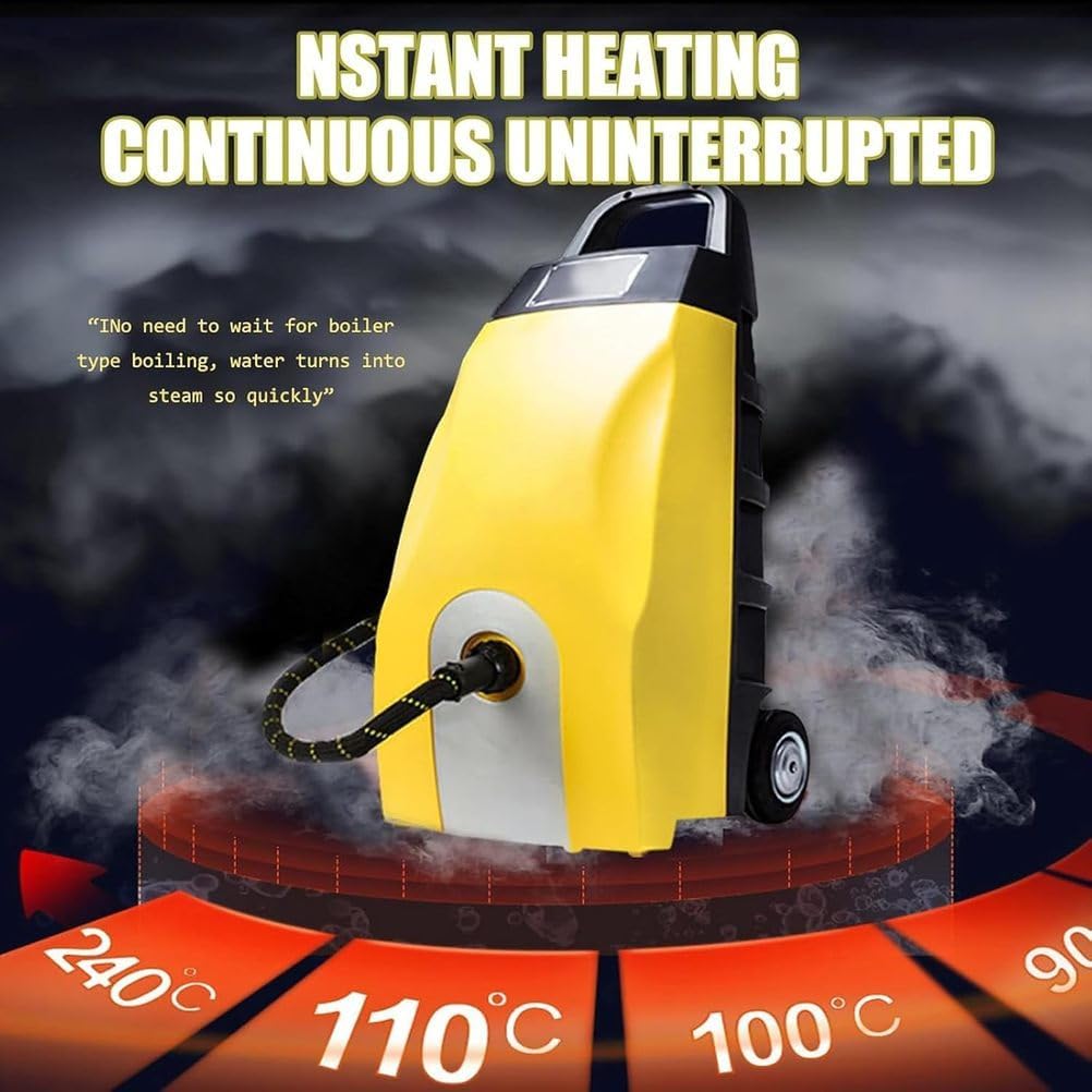 KZZAAO High Pressure Steam Cleaners, 3.5 L Multi-Purpose Steamer Cleaning Machine, with 6 Brush Heads, 15S Fast Heat Up