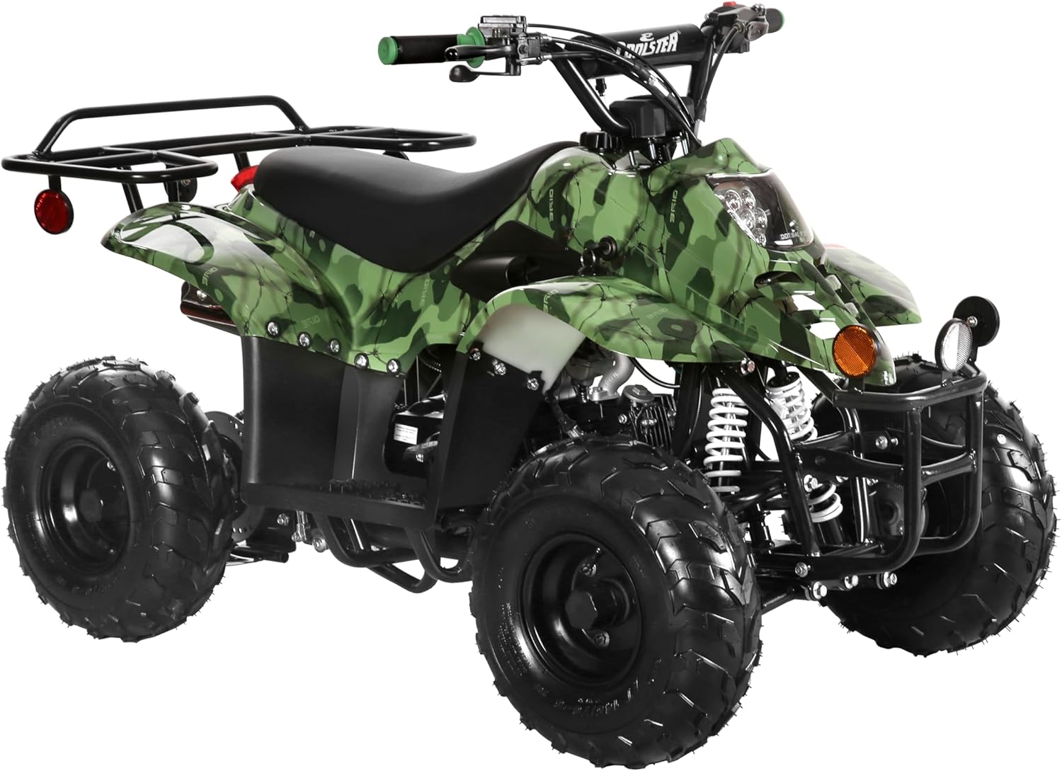 Coolster 110CC 4-Stroke Kids ATV, 10mph Max Speed, Front & Rear Disc Brakes, All-Terrain 4-Wheeler with LED Lights, Supports Up to 143 LBS, Camo Green