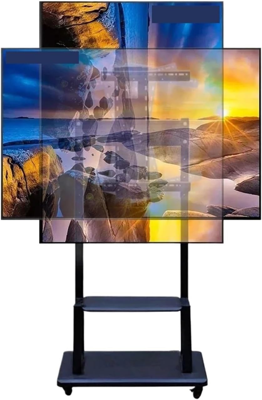 32-70 inch Floor-Standing TV Mobile cart Horizontal and Vertical Screen Rotating Live Broadcast Machine Bracket(Size:Rotatable)