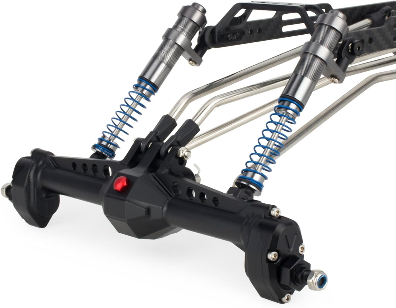 High Clearance LCG Chassis Kit for Performance 1/10 RC Crawler Cheater Rigs Carbon Fiber Chassis Rails Gearbox & Adjustable Shock Absorbers DIY Builds Upgardes Parts