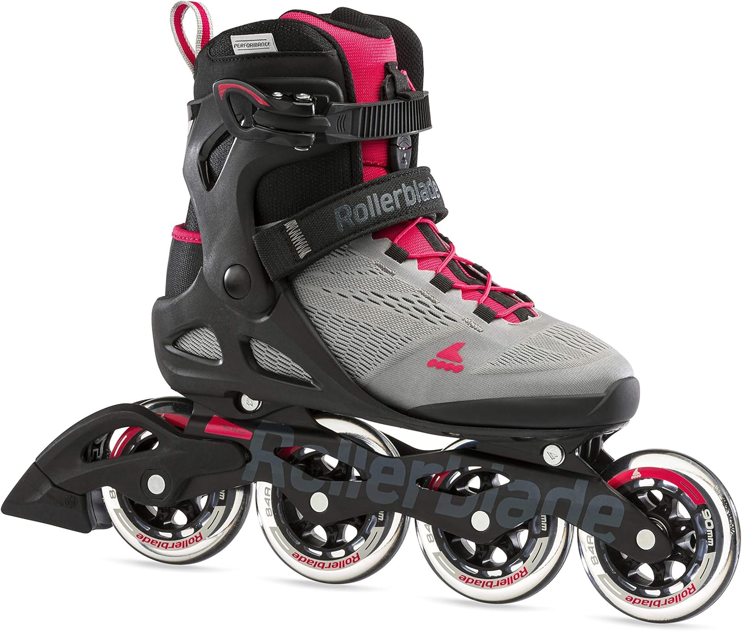 Rollerblade MACROBLADE 90 W, Inline-Skates für Damen, Fitness Inliner, Neutrum Grau/Paradies Rosa