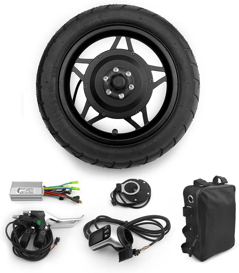 36V 250W Bike 12 Inch Motor Wheel Kit With LCD Thumb Throttle For scooter Bicycle Small Front Rim With tire (36V 250W Black)
