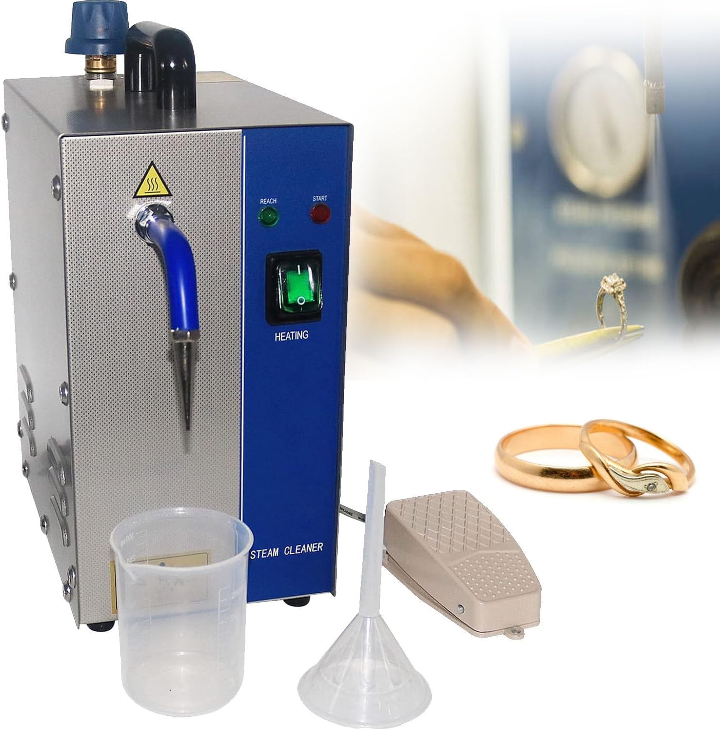 GBHJJ Jewelry Cleaner Steam Cleaning Machine with Heater, Gem Washer Gold and Silver Jewelry Steam Cleaning Machine, for Cleaning Jewelry Silver and Gold Jewelry,2L-110V