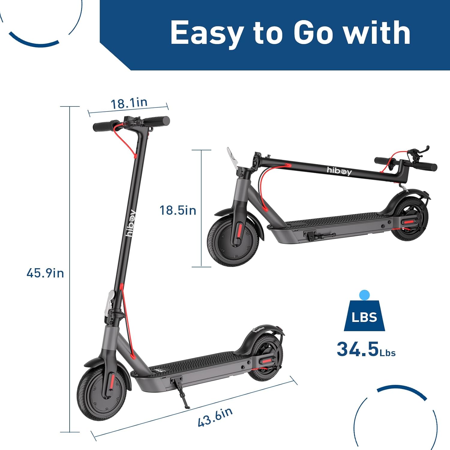 Hiboy S2 Nova Electric Scooter for Adults, 430W Peak Power, Up to 20 Miles Long-Range & 19 MPH, High-Strength Aluminum Body, Portable Folding E Scooter for Commuting with 8.5
