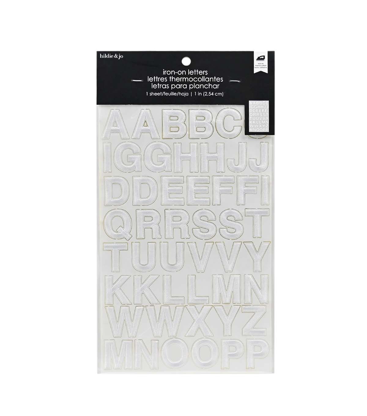 1 Black & White Iron On Letters 1 Sheet by hildie & jo