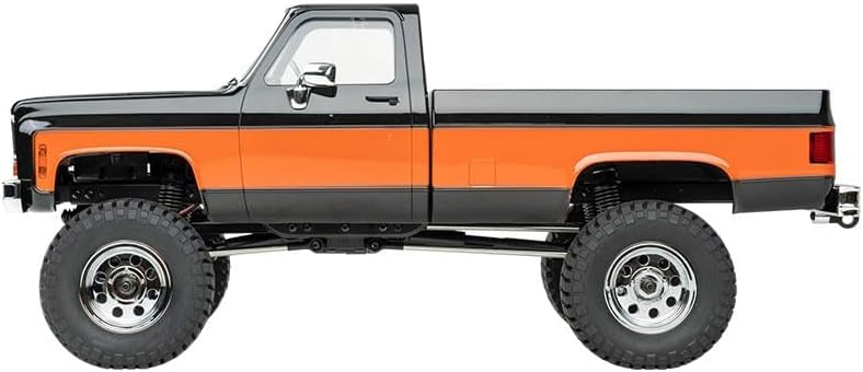 FCX18 FMS 1/18 Chevrolet K10 RC Truck, Officially Licensed 4WD RC Crawler 2 Speeds Switch with LED Lights, Off-Road RC Model for Adults (Black)