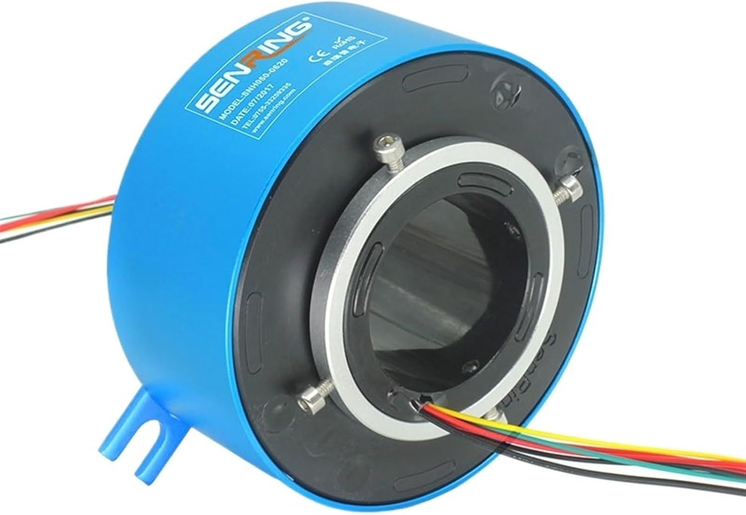 Through Bore Slip Ring with OD 119 mm 6 Wires 20A Rotary Joints Hole Size 50mm Electronical Rotary Union Connector Sliprings