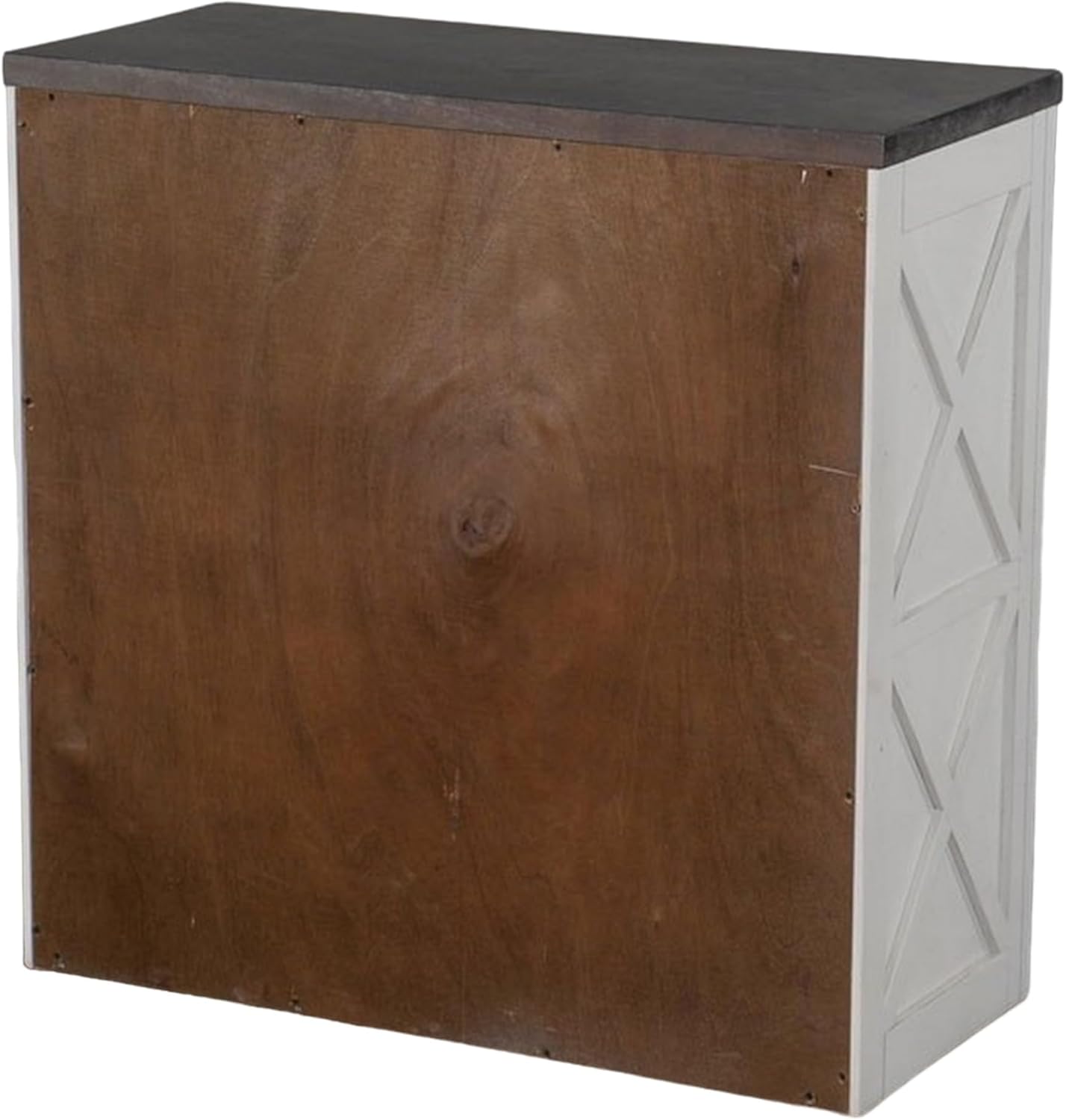 Benzara Zena 30 Inch Small Bookcase- 2 Shelves- 2 Tone in Brown- White Veneer