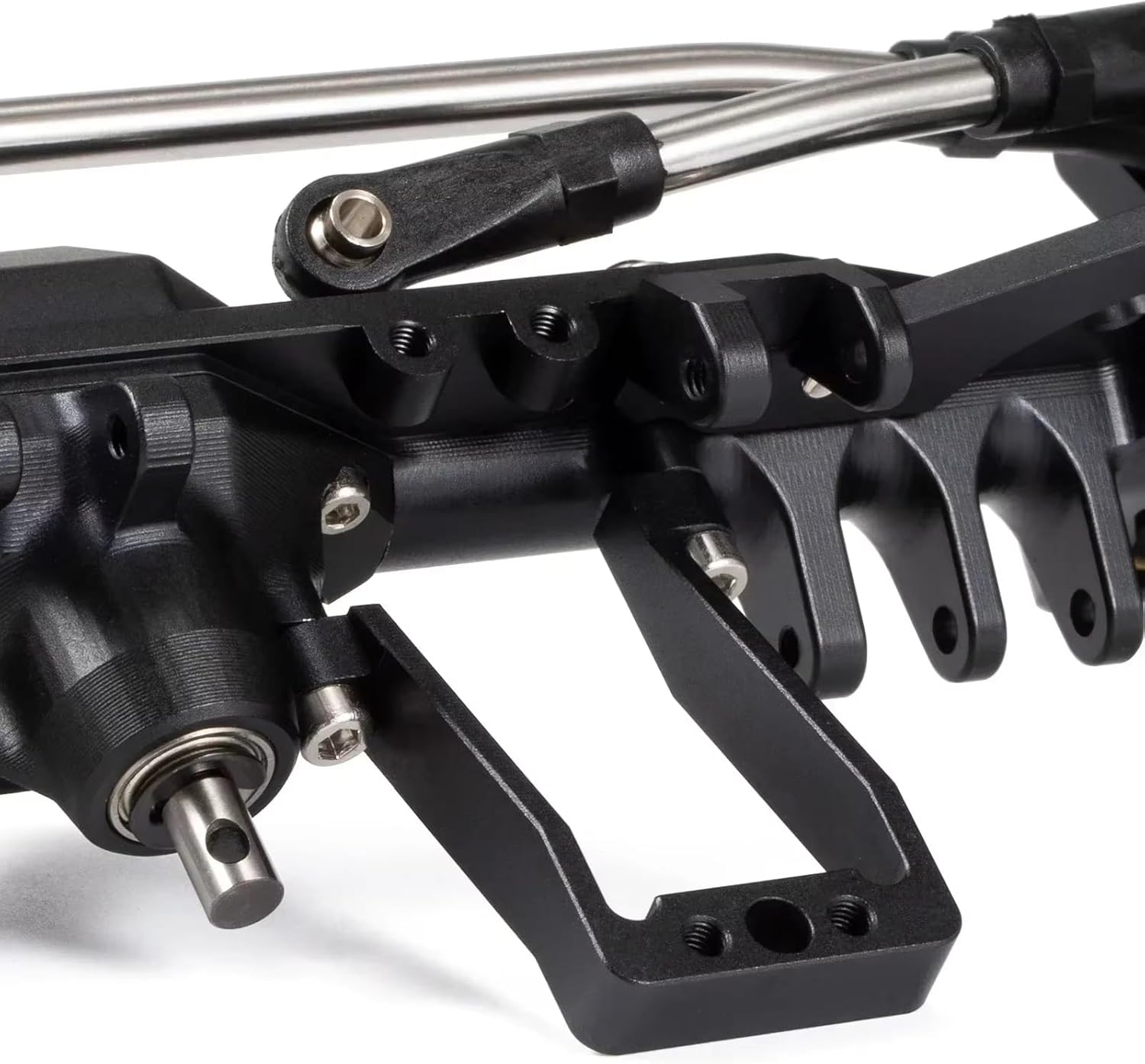 RC Axle Models For Axial For Capra For SCX10 III For LCG Portal Axle Machined 7075 Aluminum Piece Construction Offset With BAT Servo Mount(Silver,1set)