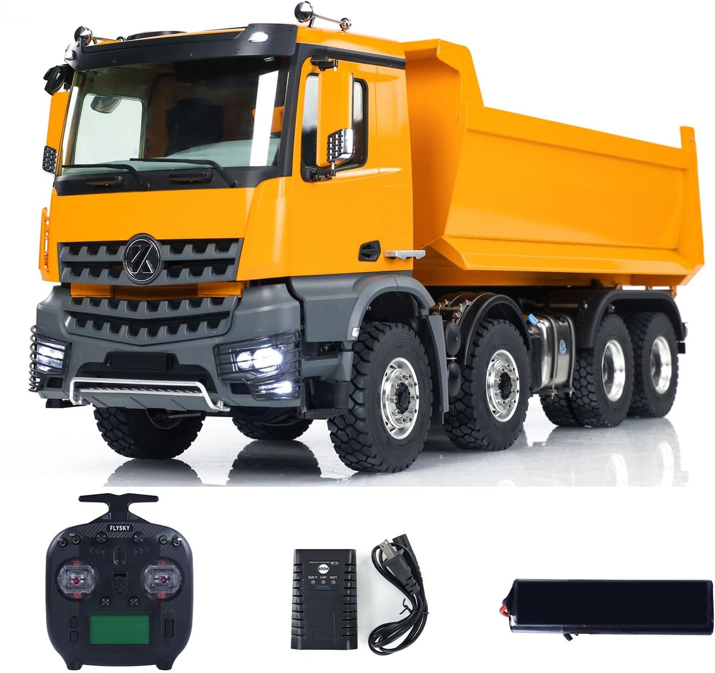 Kabolite 1/14 8X8 K3366 RC Hydraulic Tipper Car 2-Speed Transmission Radio Control Dumper Truck Model Light Sound System Motor Servo ESC