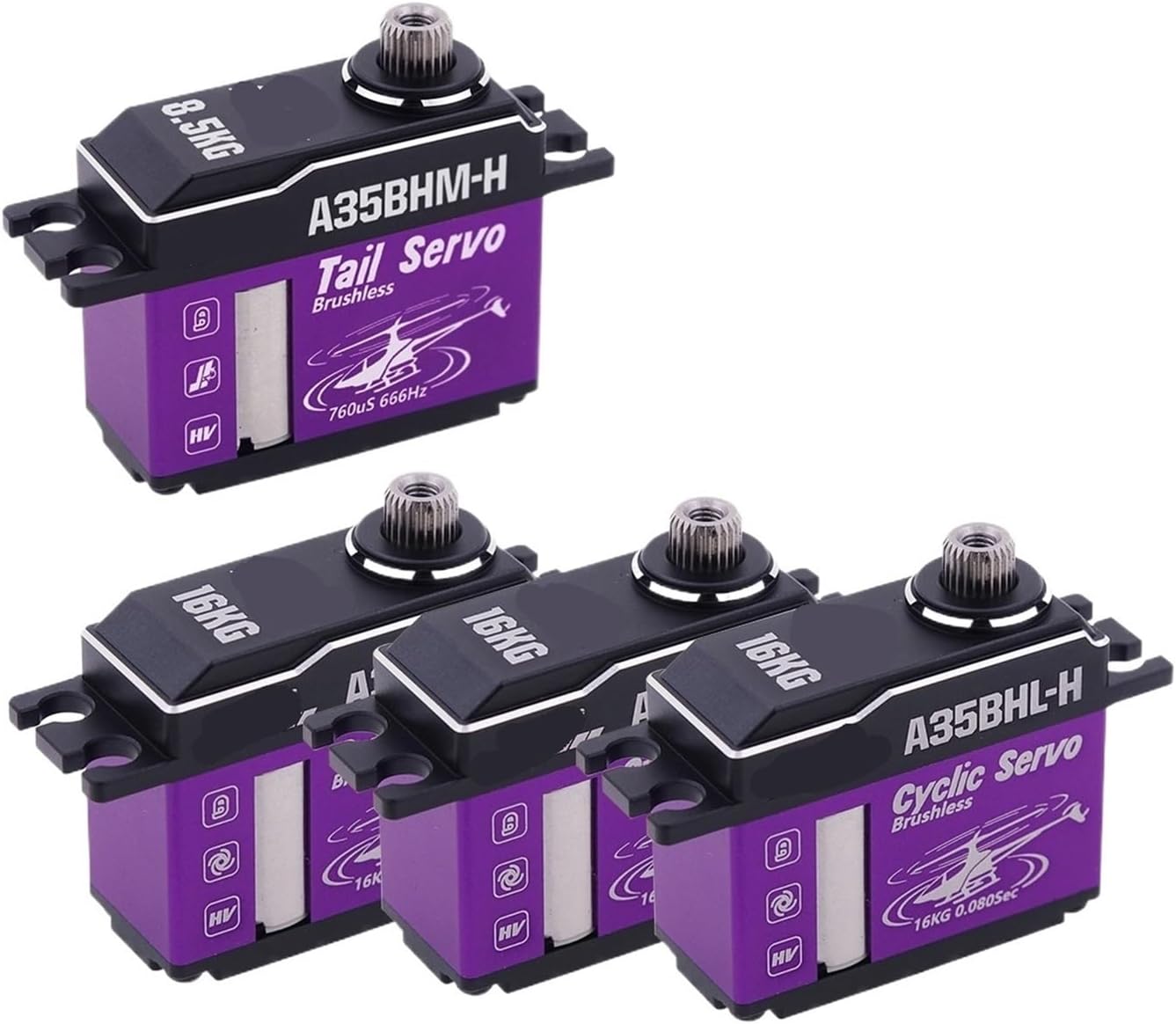 Programmable A35BHL-H A35BHM-H 16KG 18.5KG Fast High Voltage Brushless Servo Motor Suitable for 380-500 Size(Combo Set4)