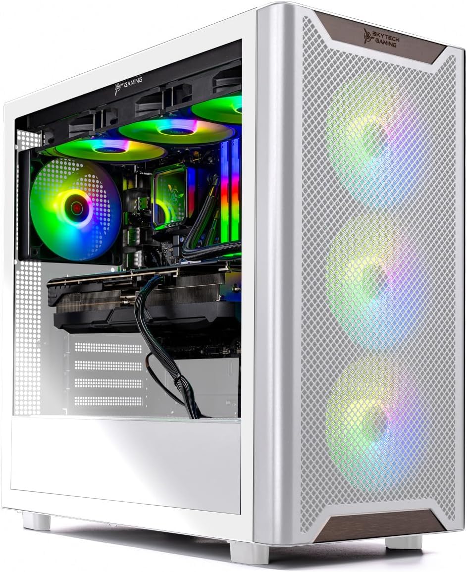 Skytech Gaming Chronos 3 Desktop PC, Ultra 7 265K 3.9 GHz(5.4 GHz Turbo), NVIDIA RTX 5080 16GB, Z890 Board, 2TB NVMe SSD, 32GB DDR5 RAM 6000 RGB, 850W Gold PSU, 360mm ARGB AIO, Wi-Fi, Win 11