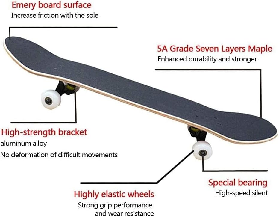 Four-Wheel Skateboard, Four-Wheel Double Kick Maple Board, 31-inch All-Purpose