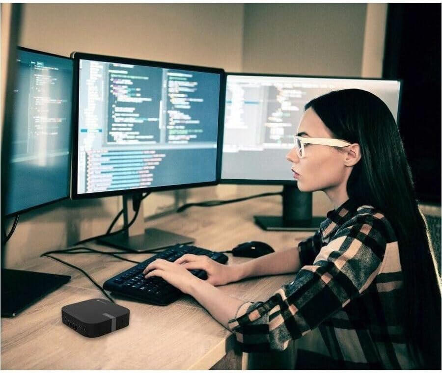 ASUS Chromebox 5a with Intel® Celeron® 7305 Processor, 4GB DDR4 RAM, 128GB M.2 PCIe G4x4 NVMe SSD, Quad-Display, Wi-Fi 6E & Bluetooth, Gb LAN, USB-C, Chrome OS, VESA Mount