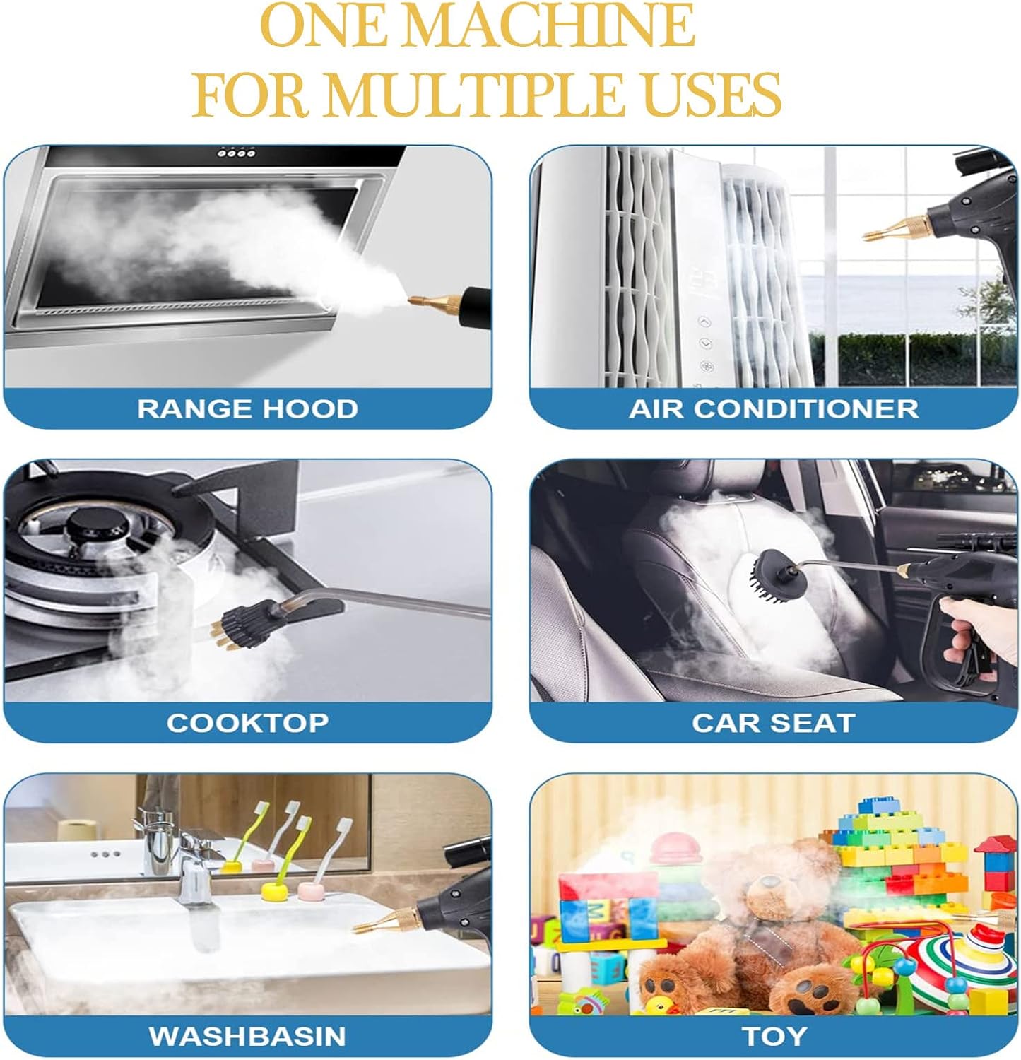 wzfdm Multifunction Handheld Steam Cleaner, 2600W Electric High Pressure Steam Clean Mobile Cleaning Machine Power Steamer,220v