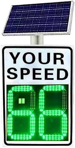 Solar Powered Radar Speed Limit Sign, LED Display for Highways & Speed-Limited Roads, 600mm x 900mm, Includes Accessories for Enhanced Safety & Visibility
