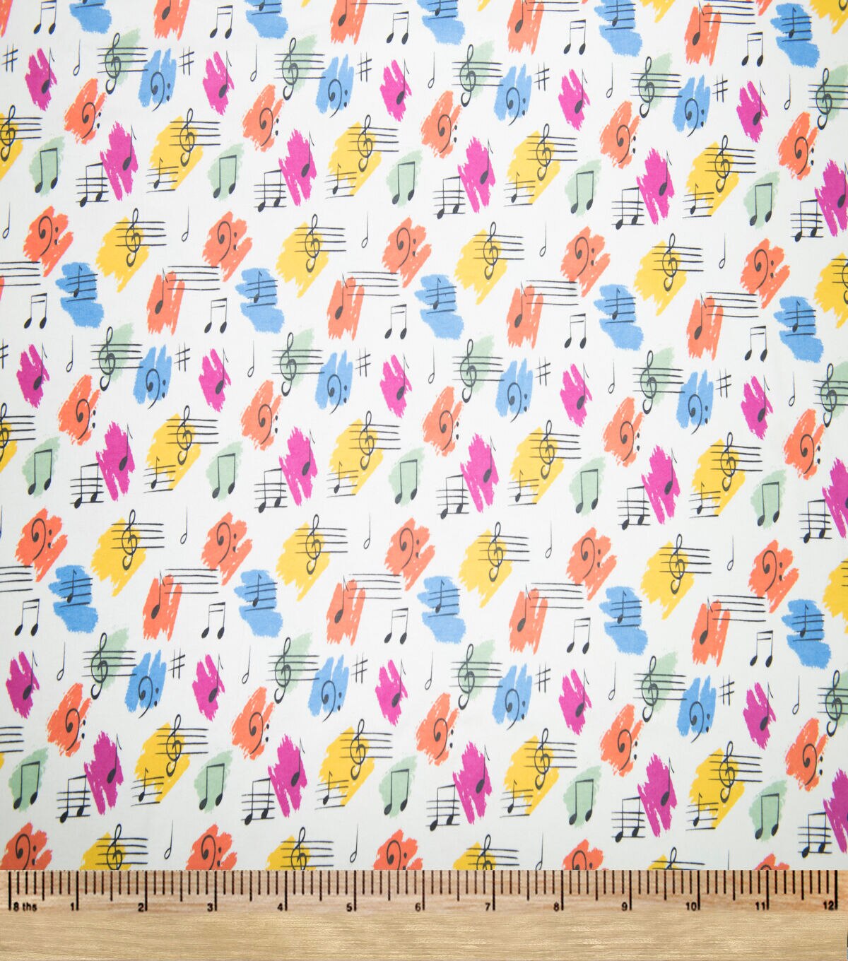 Super Snuggle Multi Color Music Notes Flannel Fabric
