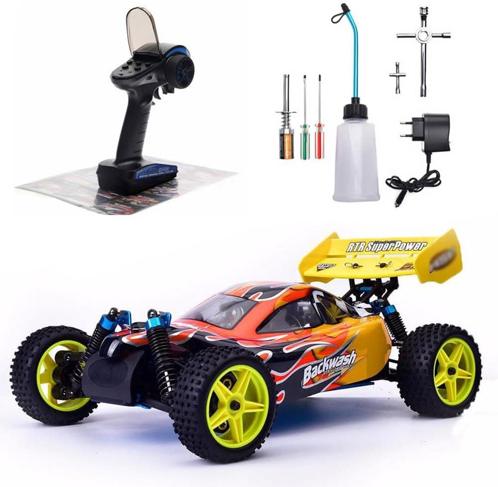 RC Car Two Speed Nitro RC Truck for Adult 1/10 75CC Oil-Powered RC Crawler Truck 90KM/H Fast 4WD Hobby Grade Racing Car Off Road Buggy Nitro Gas Power Remote Control Car RC Vehicle 94166