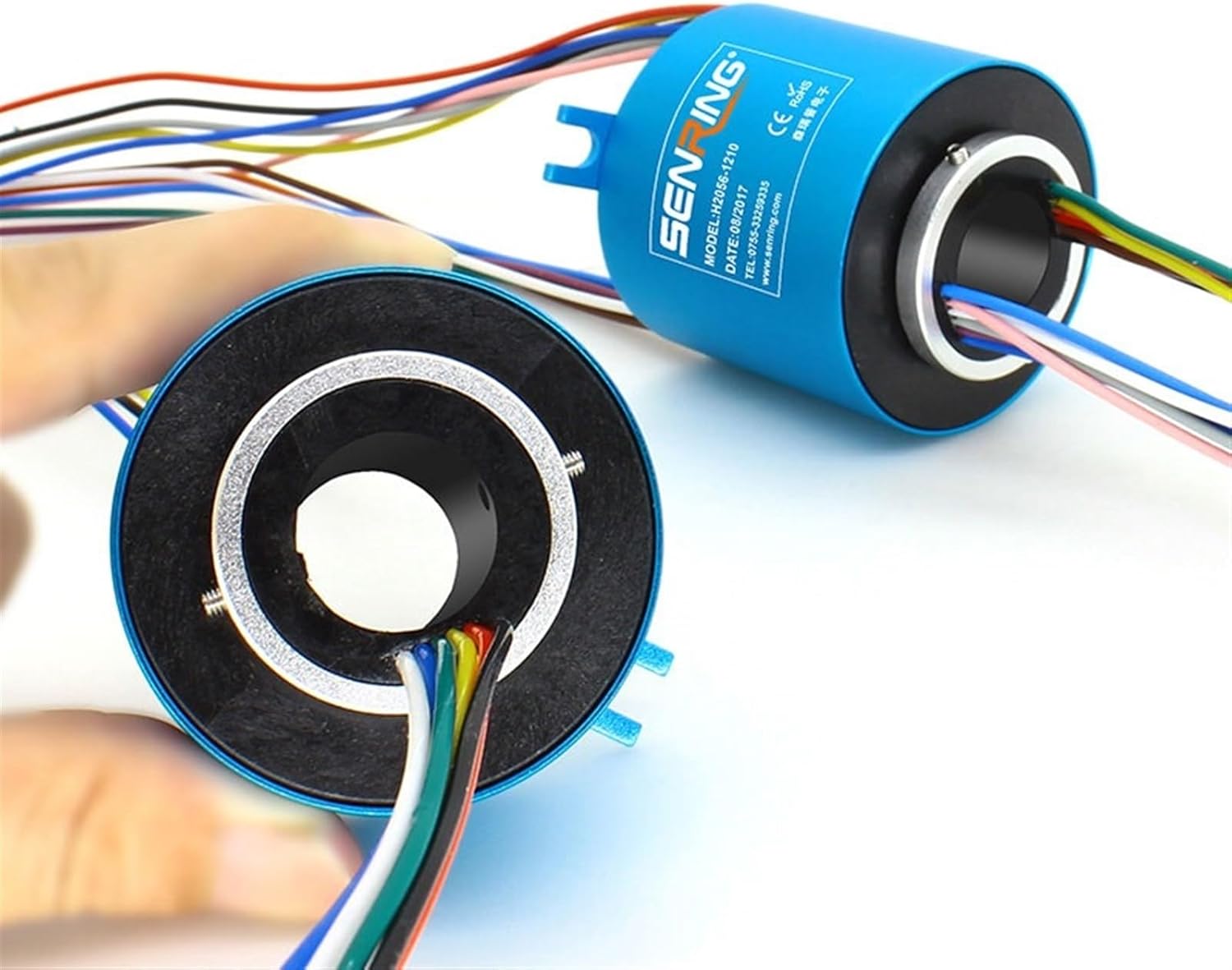 1PCS Electronic Slip Ring Rotor with 20mm Hole Size 56mm OD Size for Transmitting 6 12 Wires 10A Power Current Conductive Sliprings(12circuits 10A)