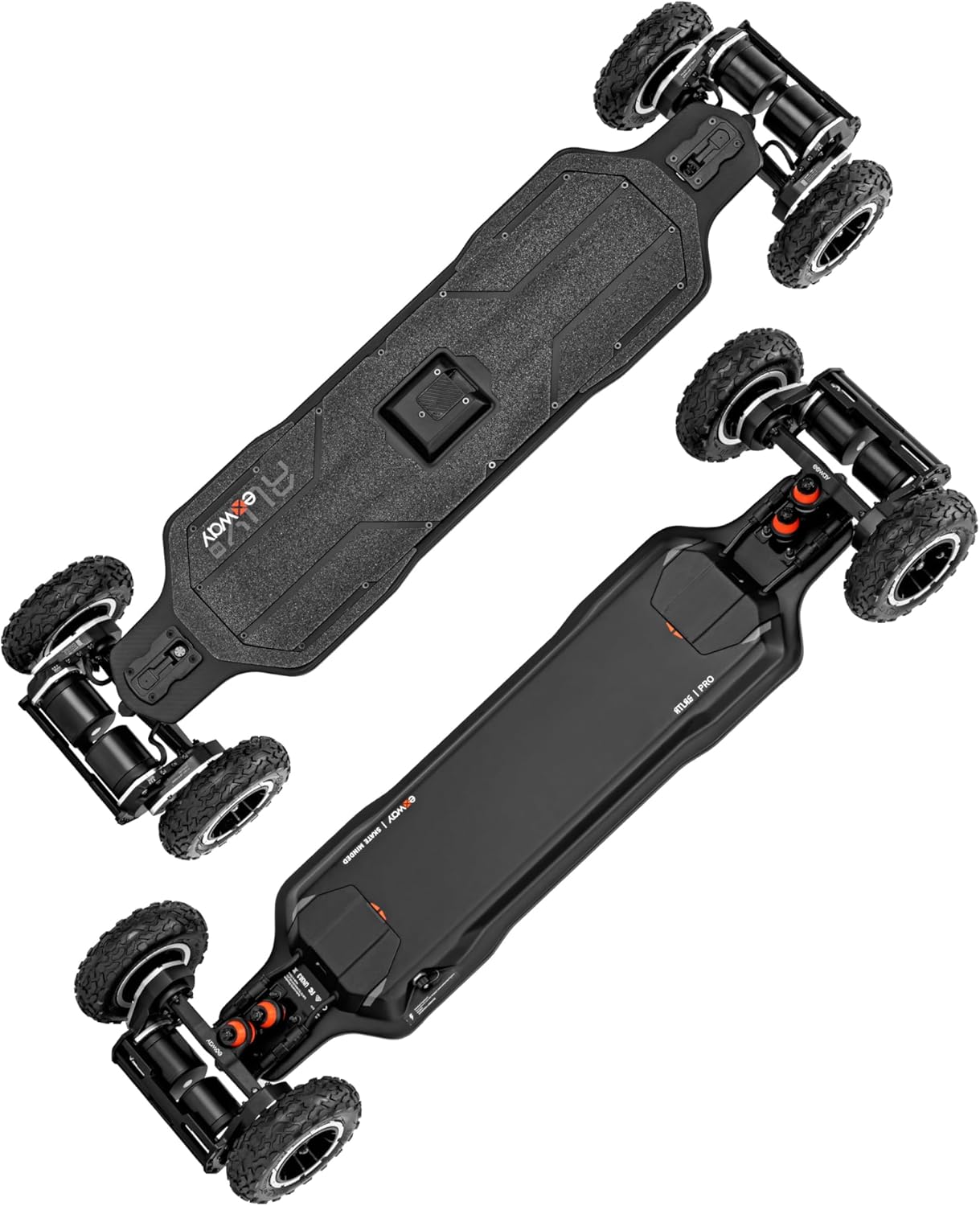 Exway Atlas All-Terrain Off Road Electric Skateboards, Top Speed of 35 Mph, 24 Miles Range Mountain Board, Optional AUXPack Battery, Professional Electric Longboard for Adults