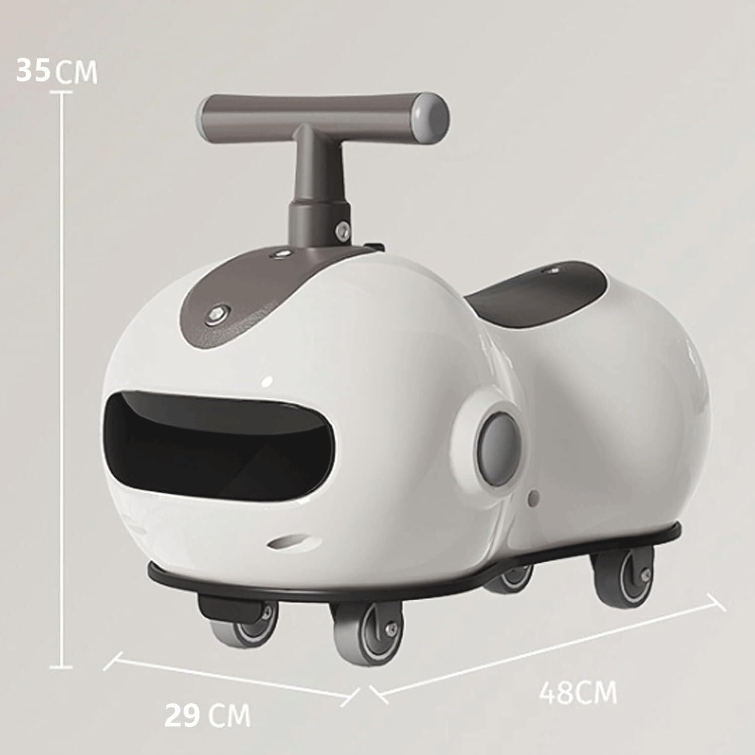 Bicycles Swing Car Ride On Toy Peanut Shape Wiggle Car Music Lights Anti-Rollover, for Indoor and Outdoor Play Bike(Grey)