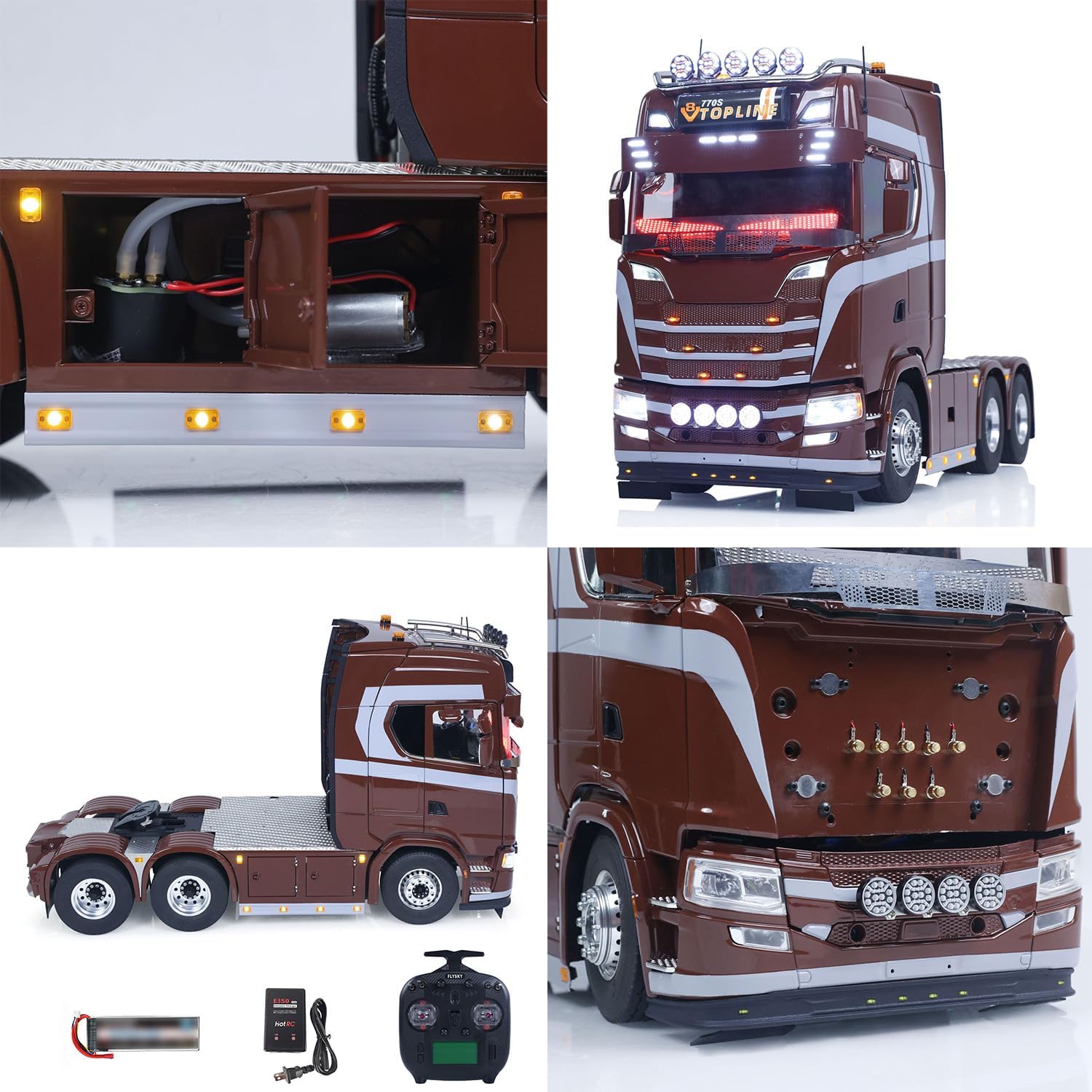 TOUCAN RC HOBBY 1/14 Remote Control Tractor Truck Modified 770S 3Speed 6x2 Metal Chassis Axle Lock RC Lorry Vehicle Flysky ST8 Radio RTR Model