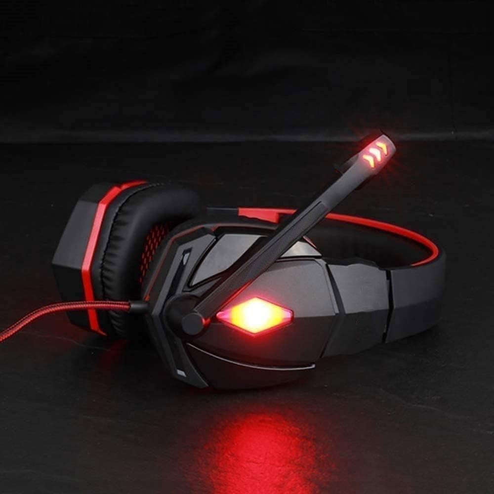 Gaming Headset，Headset with 7.1 Surround Sound, USB Gaming Headset/Wired Headset/Suitable for PC Laptops Mobiles (Color : Blue)