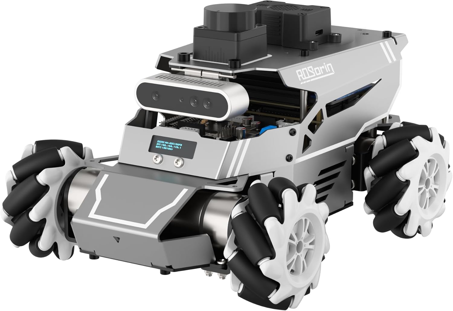 HIWONDER ROS2 Robot Car for Jetson RPi ChatGPT Large AI Models Depth Camera SLAM Mapping Navigation Autonomous Driving Programming Education AI Robotic Car, ROSOrin Standard Kit Without Controller