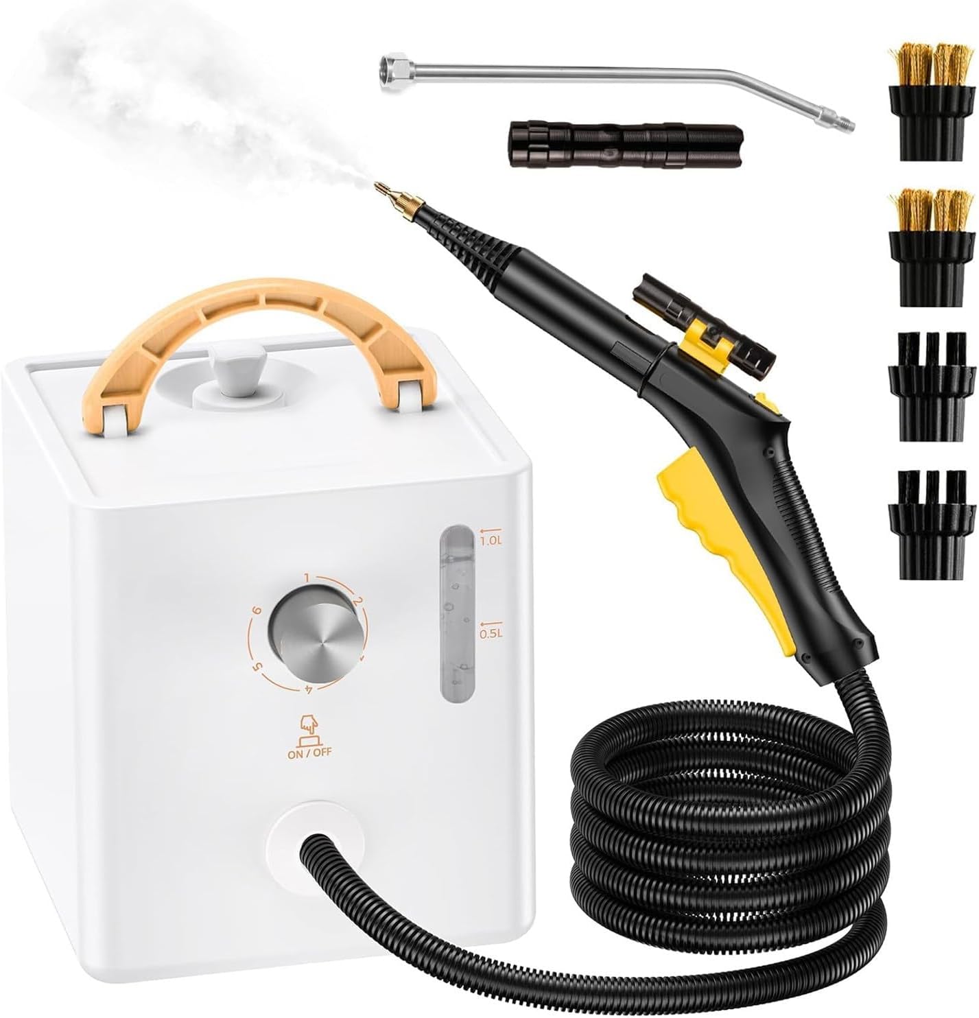 KJZQLMZ Handheld Steam Cleaner with 1000ml Water Tank, 2500W High Pressure Steam Cleaner, 3bar Portable Steam Cleaner with Brush, Steam Cleaner