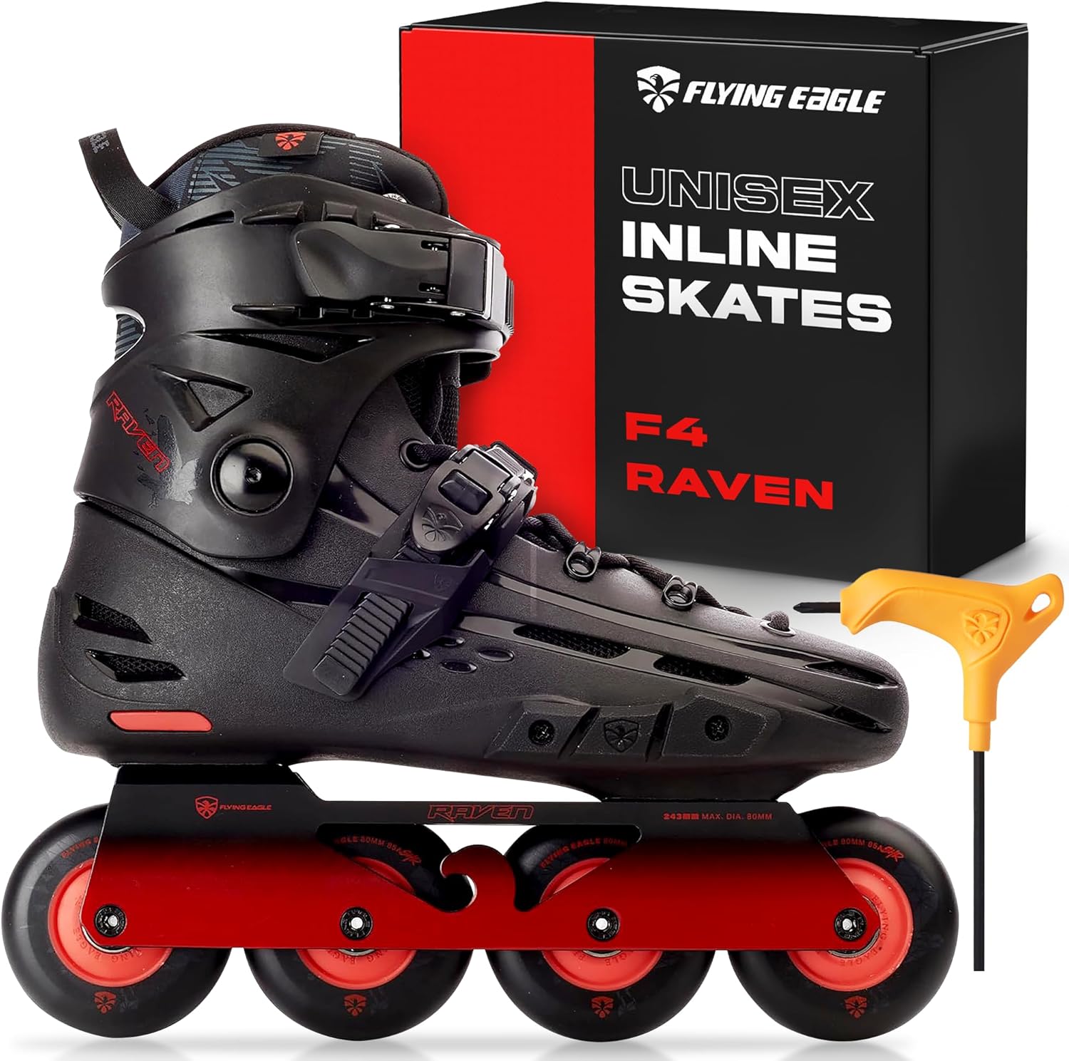 Flying Eagle F4 Raven Freeskate - Adult Inline Skates Men, Inline Speed Skates Men, Inline Roller Skates for Men, Women Inline Skates, Street Inline Skates Men, Adult Roller Blades