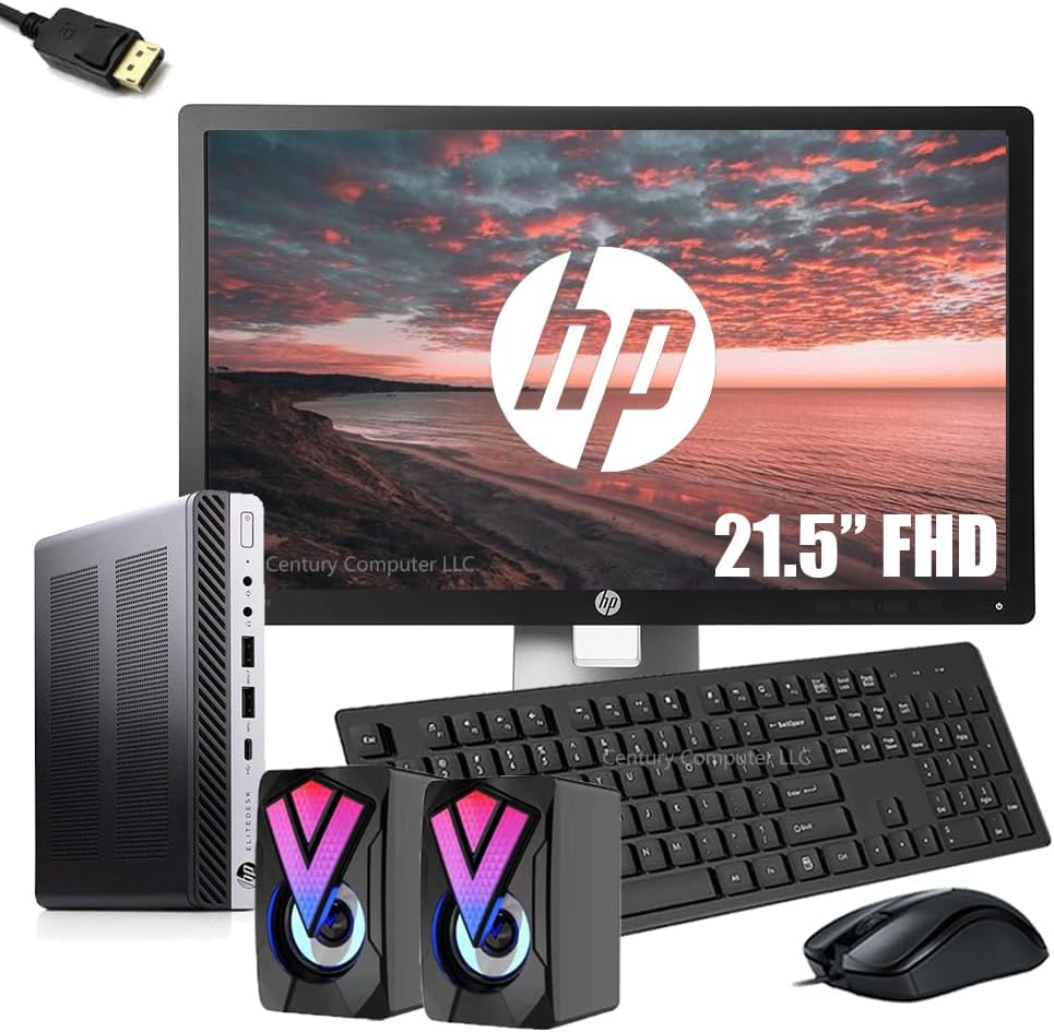 HP EliteDesk 800 G3 Mini Desktop Computer, PC Set, 21.5