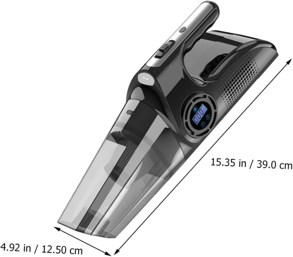 MUCKLILY 2pcs Car Air Pump Digital Tire Pressure Gauge Inflatable Air Pump Led Light Handheld Vacuum