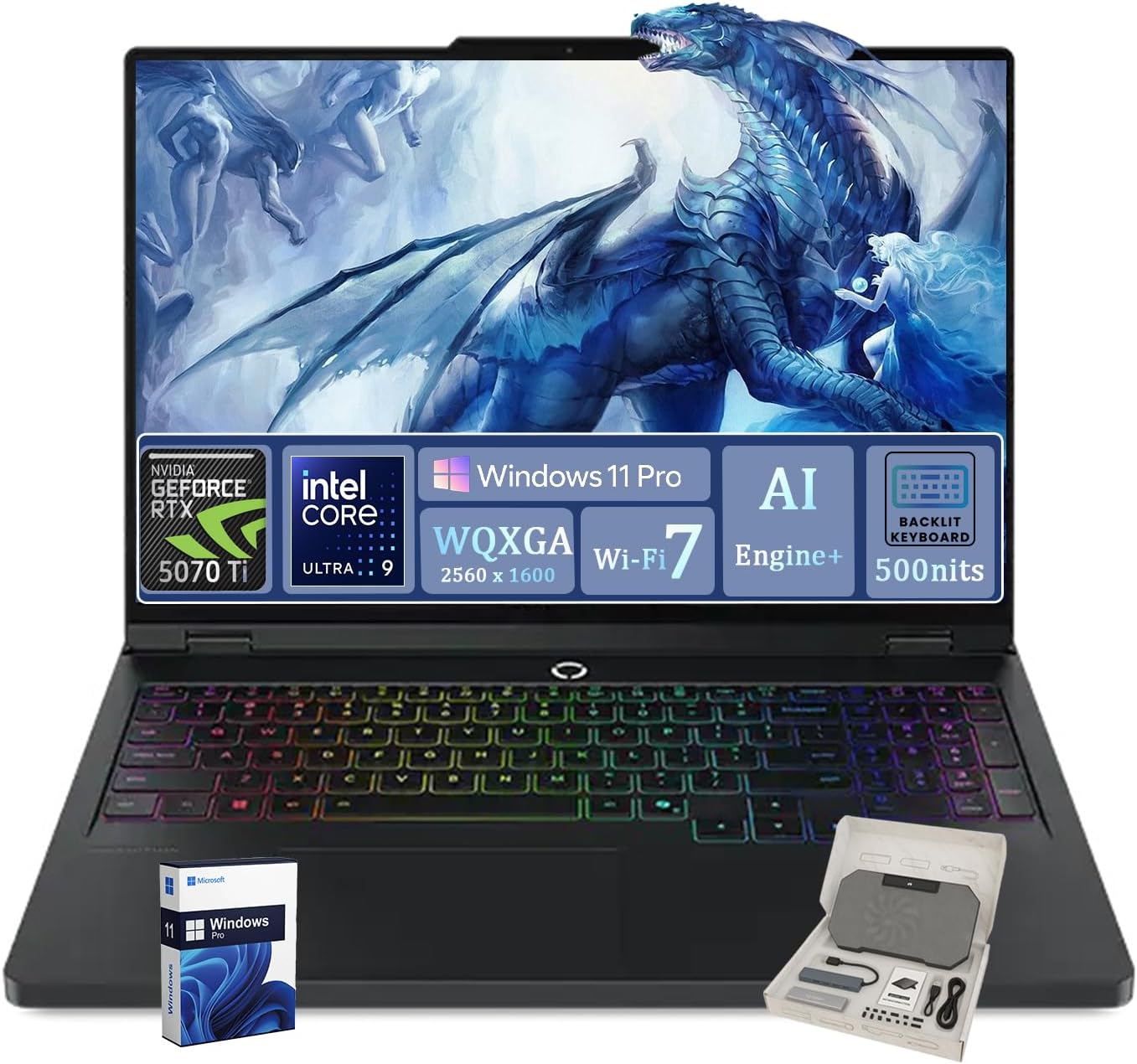 Lenovo Legion Pro 5i Gen 10 Gaming Laptop, GeForce RTX 5070 Ti, Intel 24-Core U9 275HX, 16