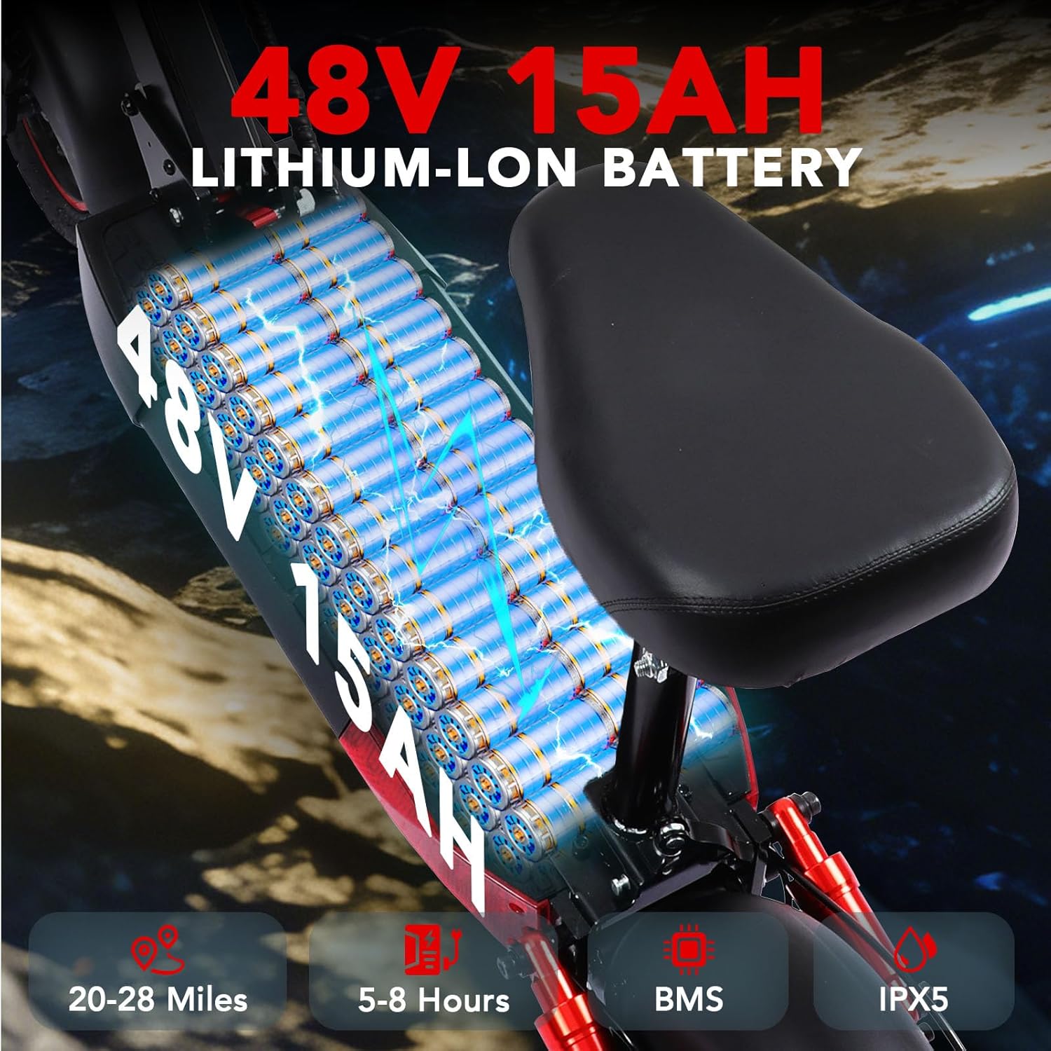 Electric Scooters 800W Motor, 28 MPH Top Speed, 20-28 Miles Range,10