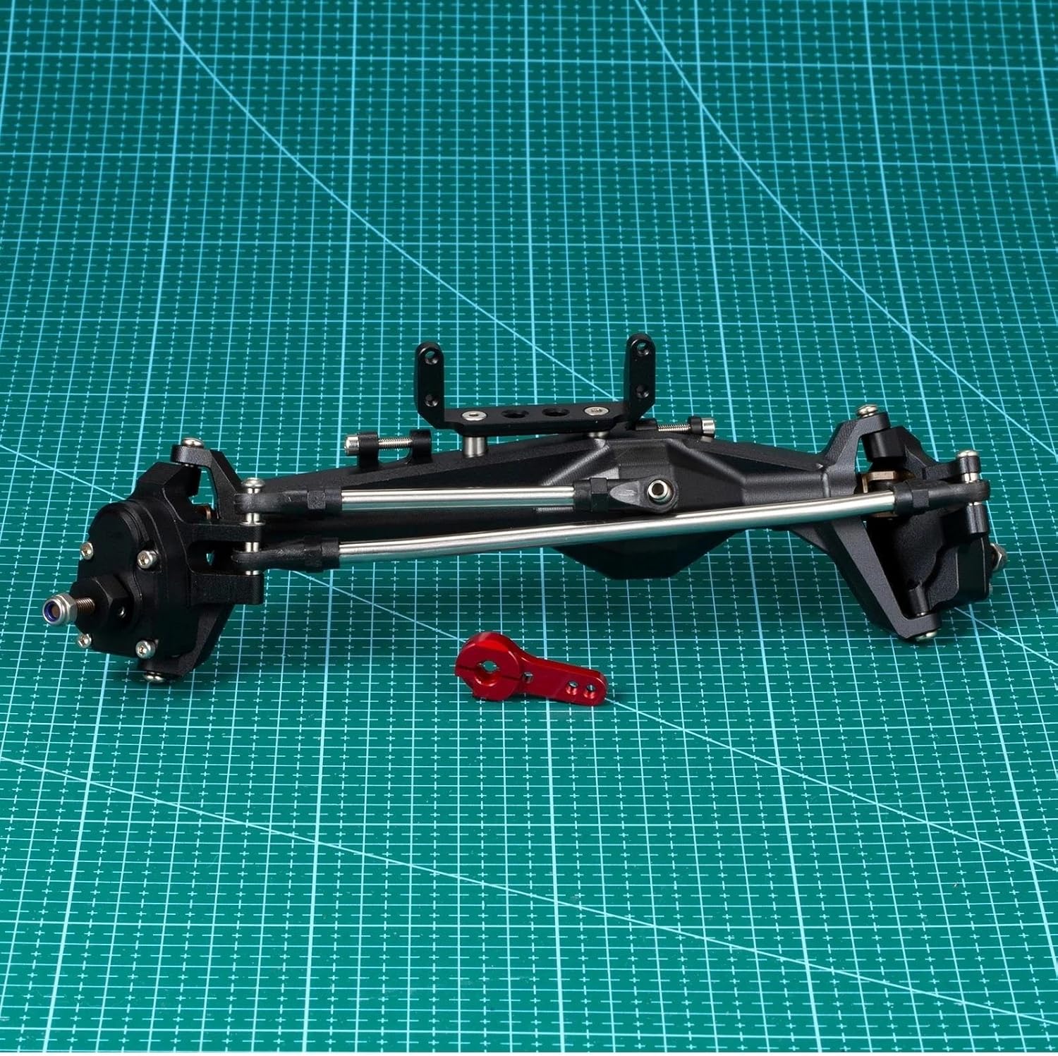 RC Car Upgrade Parts for Axial for Capra 1.9 for UTB AXI03004 for Buggy 4WS 1/10 RC Front Rear Axle Set Upgrade Parts Aluminum F9 Portal Upgrades(Black,1Set)