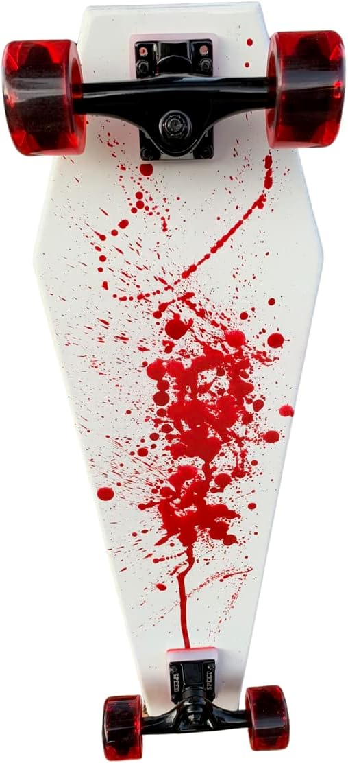 Coffin Blood Spatter Skateboard | Longboard | 30x9 | Coffin Croozer