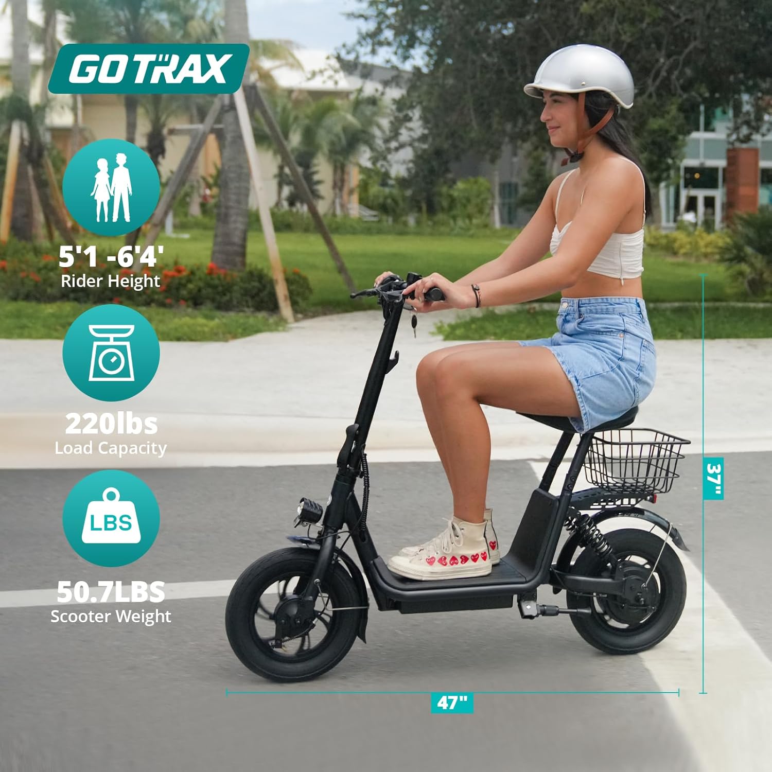 Gotrax A5 Electric Scooter w/Seat for Adults, 12