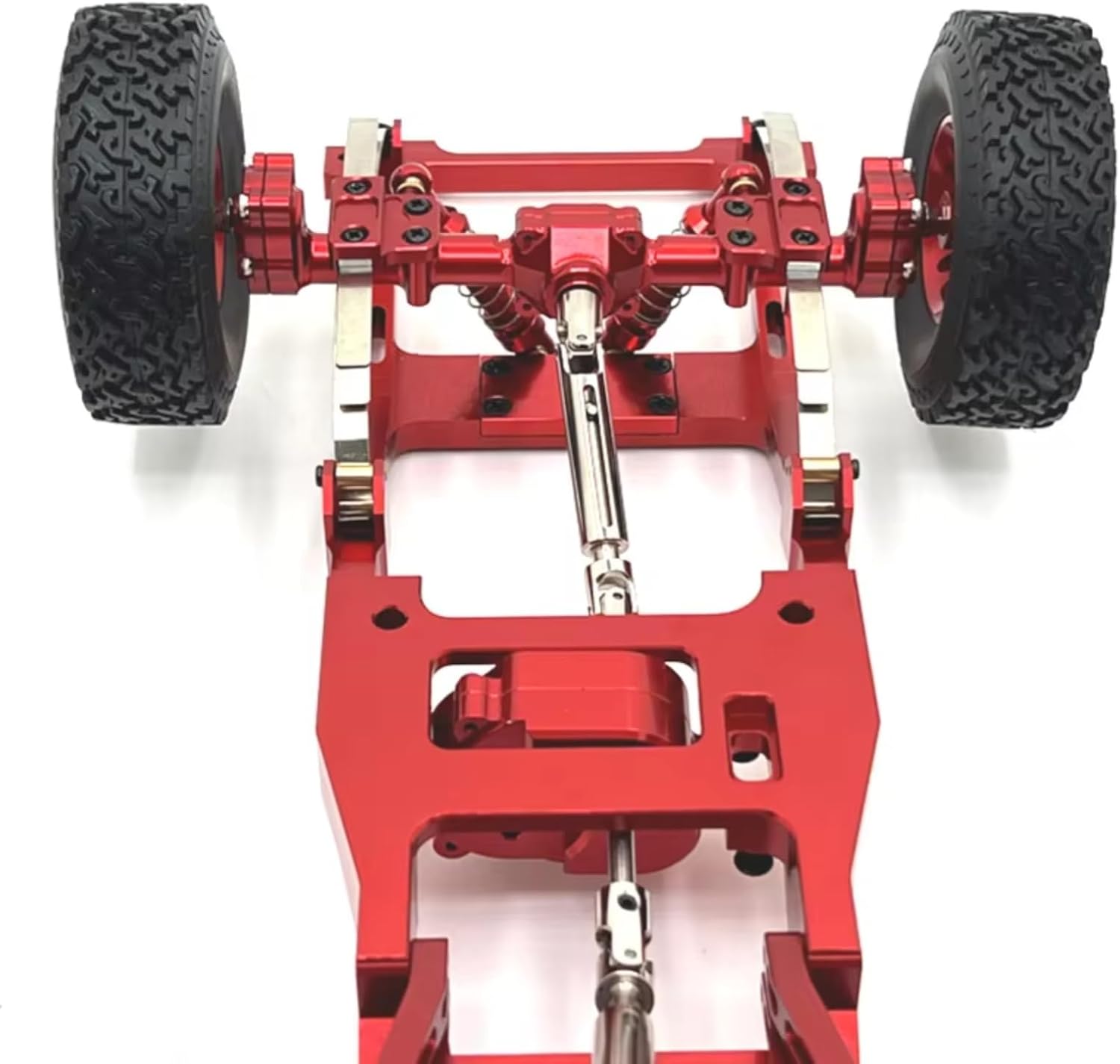 for MN82 1/12 Metal Front and Rear Portal Axle for Chassis Link Rod Pull Rod Mount Shock Absorber Side Pedal RC Car Upgrade Parts RC Car Parts(Red)