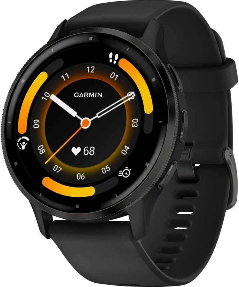 Garmin Venu 3 Health and Fitness GPS Smartwatch Slate Bezel/Black Band (45mm) - (Renewed)