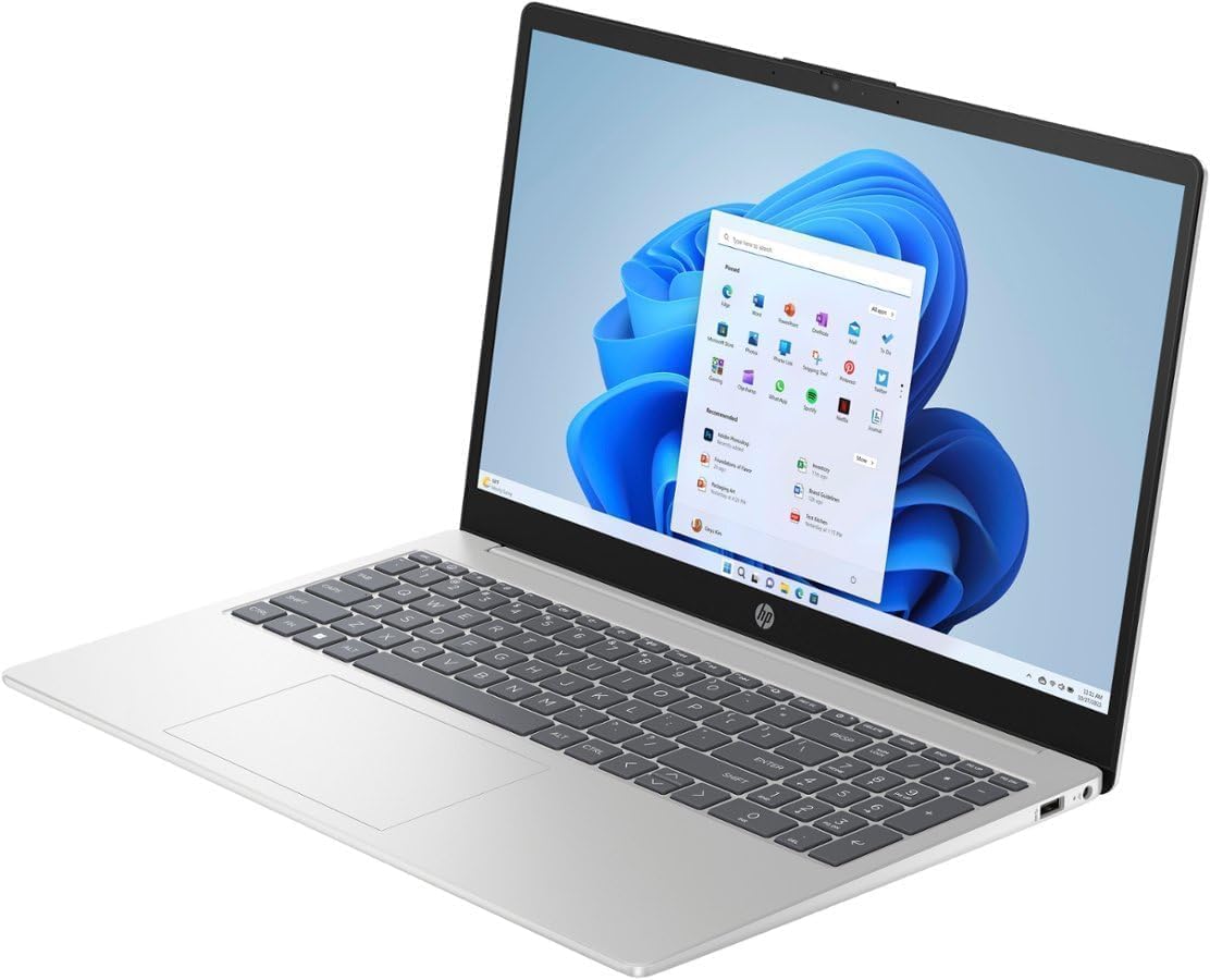 HP 15.6 inch FHD IPS Touch Laptop, AMD Ryzen 7 7730U, 16GB DDR4 RAM, 1TB SSD, Webcam, Windows 11 Pro, Copilot AI, Natural Silver with TGY Accessories