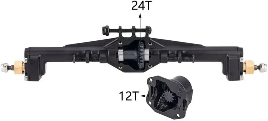 Brass CNC Widen Portal Axles +10mm with Lay Down Servo Mount and Links Compatible with 1/18 RC Crawler Cars Axle Upgrade Parts