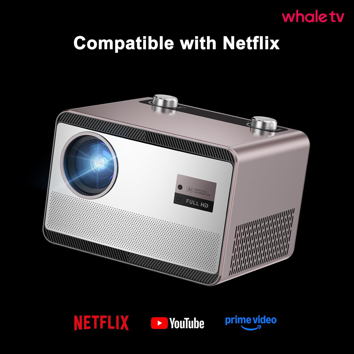 Projector 4K with WiFi and Bluetooth [2000 ANSI/AI Auto Focus/Official Licensed Apps]