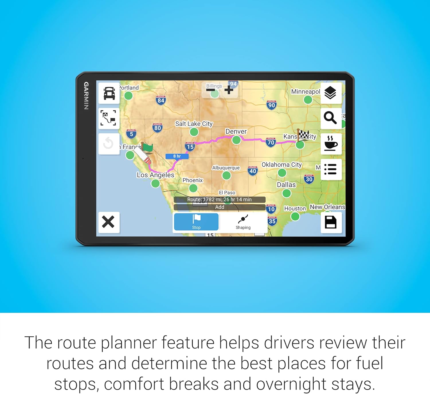 Garmin dēzl OTR1010, Extra-Large, Easy-to-Read 10” GPS Truck Navigator, Custom Routing, High-Resolution Birdseye Satellite Imagery, Directory of Truck & Trailer Services