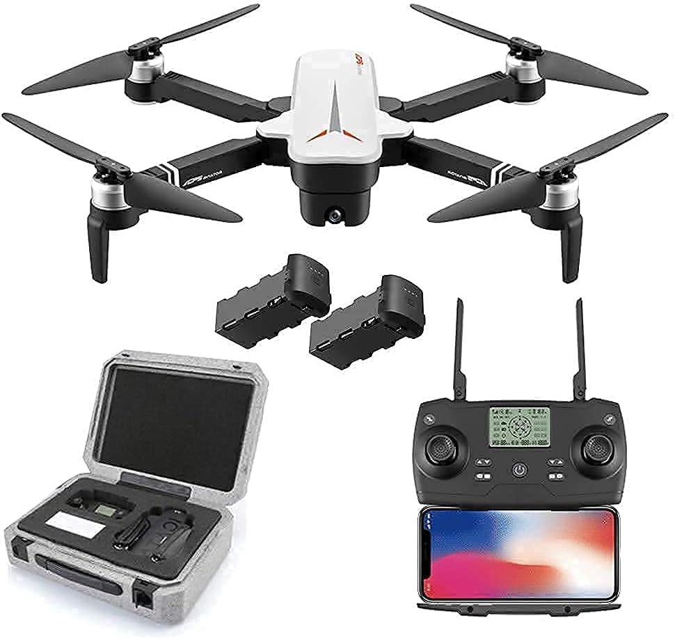 5G Wifi Fpv Drone, Foldable Gps Drones For Adults, With 4K Hd Esc Camera, 120° Super Wide Angle Rc Drone Quadcopter With 2 Modular Batteries And Highlight Led Lights (White) (White)