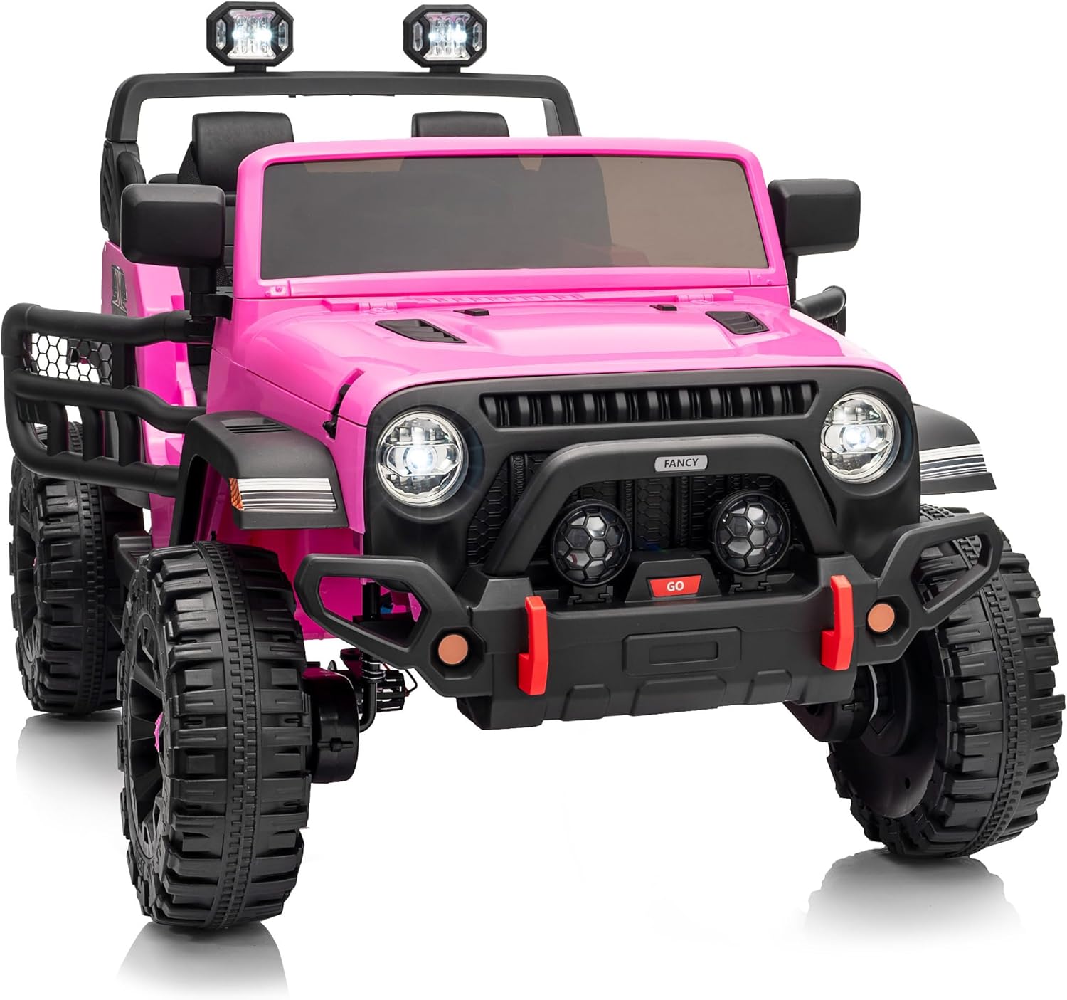 2 Seater Ride on Car for Kids, 12V Electric Car Ride on Toy for Kids Age 4-8 w/Remote Control, Capacity 150lbs - Pink