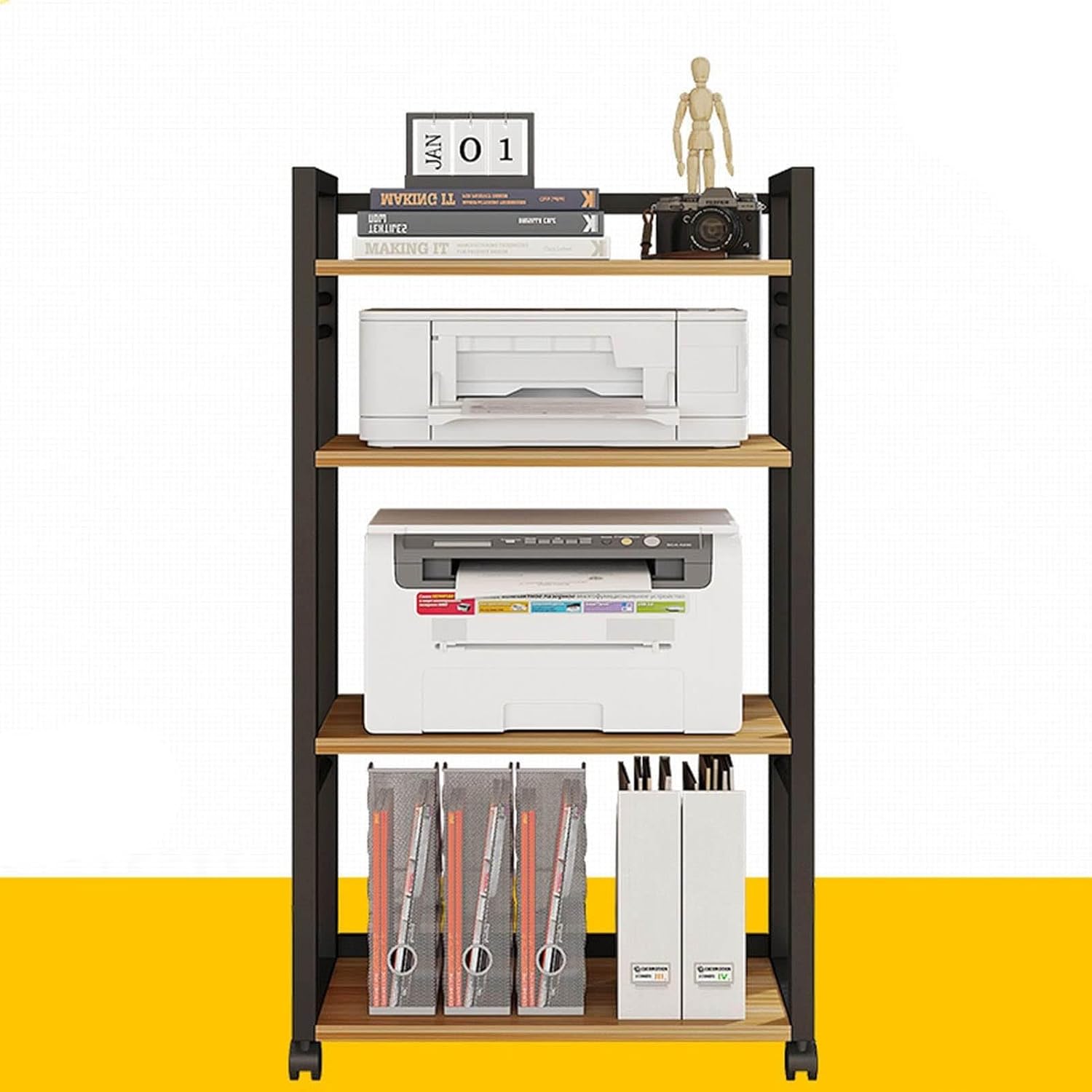 YLQFGUVWK AV Media Stand Player CD DVD Rack with Wheels