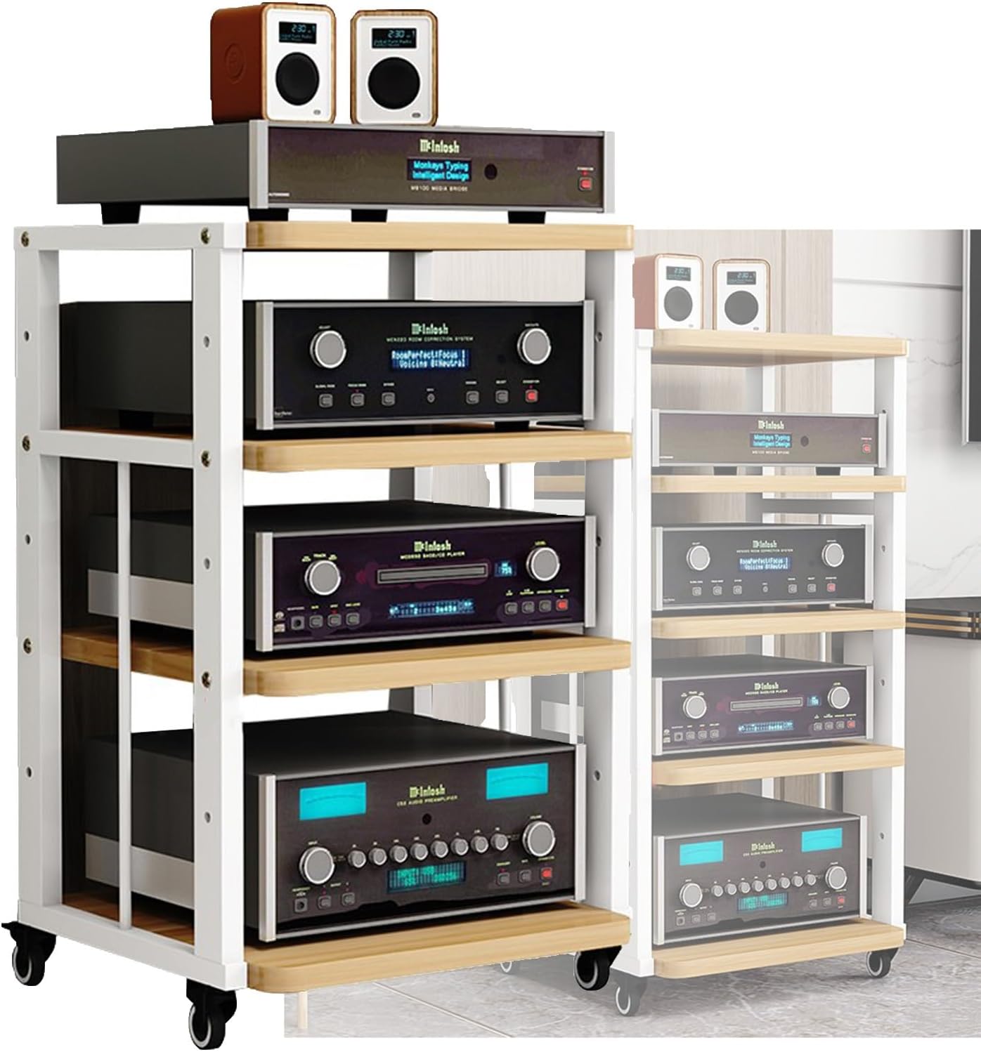 YLQFGUVWK 4-Tier AV Media Stand Corner Stand Stereo Audio Rack Tower Perfectly Fits DVD Player for Home/Office (Color : Style 1