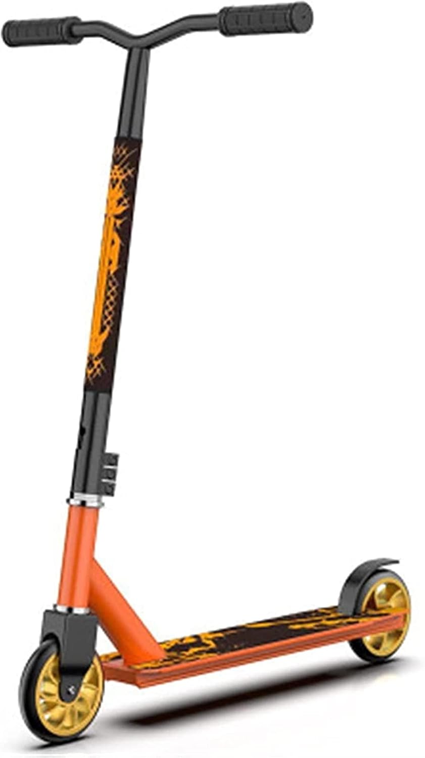 Extreme Sports Scooter Two-Wheeled Pedal Skateboard Cool Stunt Car Scooter (Color : Orange)